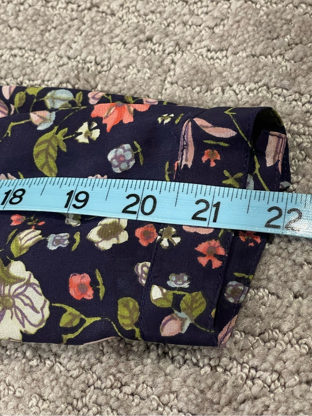 Rebecca Taylor Navy Floral Mini Dress, Long Sleeve,100% Silk,Drawstring Waist, 0 - Picture 13 of 16